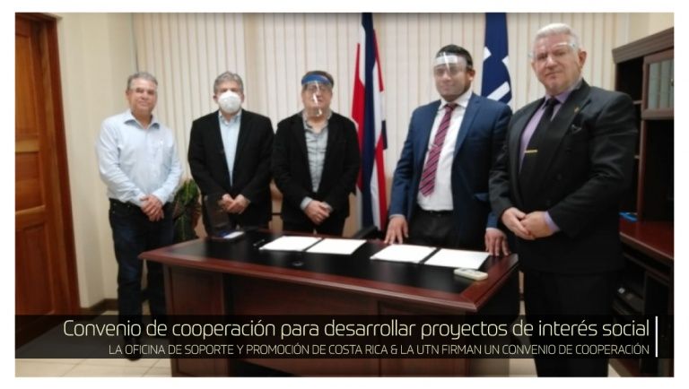 La Universidad Técnica Nacional (UTN) y La Oficina de Soporte y Promoción de Costa Rica OSPCR, firmaron un convenio de cooperación para desarrollar proyectos de interés social.